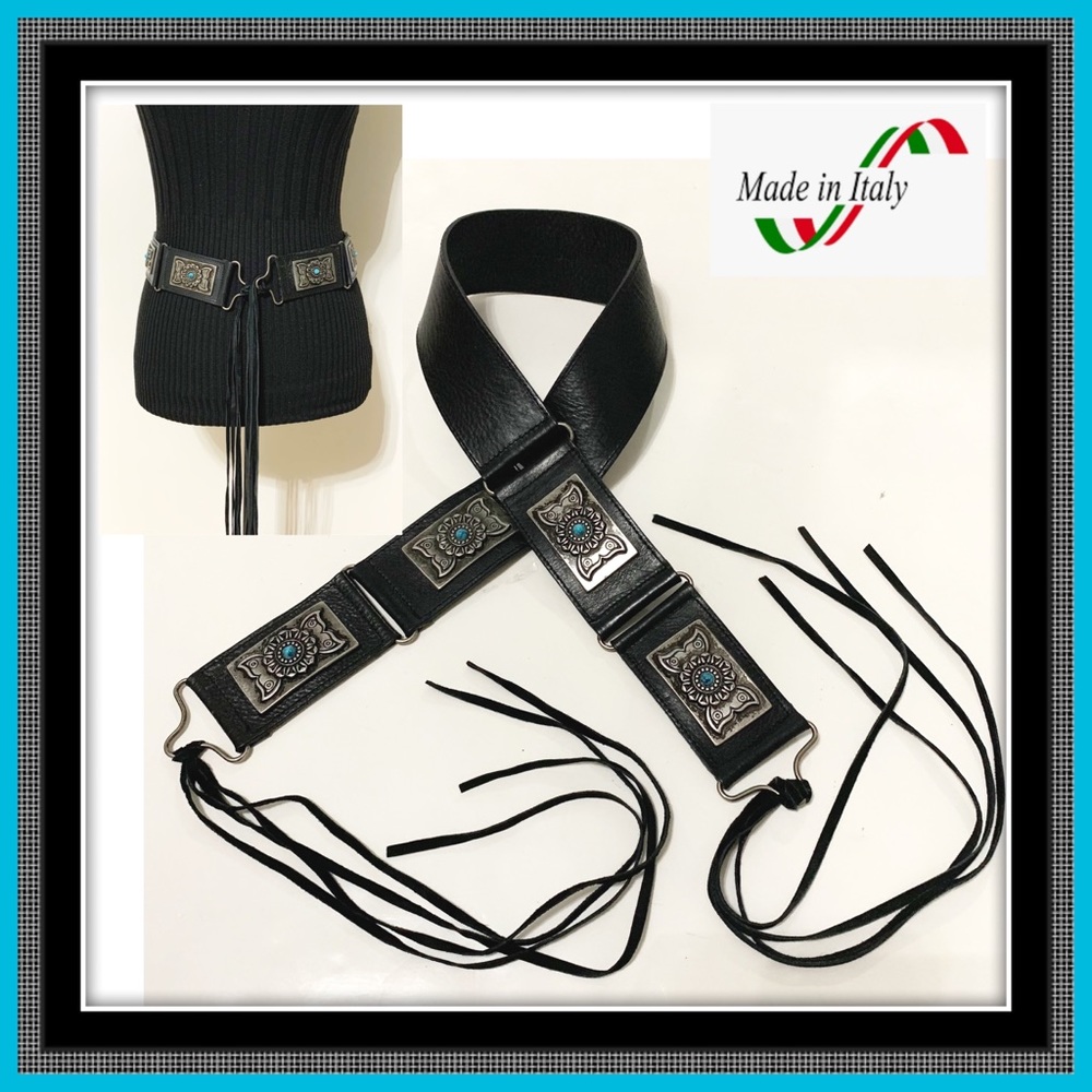 Boho style Italian Leather Belt